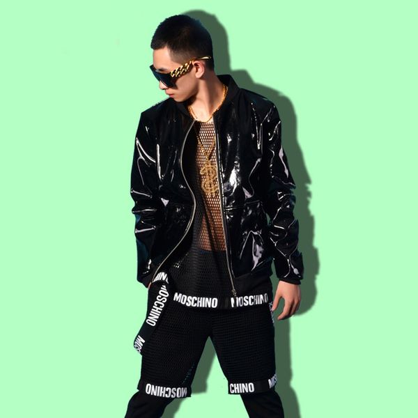 men's jackets men black patent leather jacket coat custom made stage rock streetwear hip hop costumes nightclub dj singer clothing v4an, Black;brown
men's jackets men black patent leather jacket coat custom made stage rock streetwear hip hop costumes nightclub dj singer clothing v4an, Black;brown