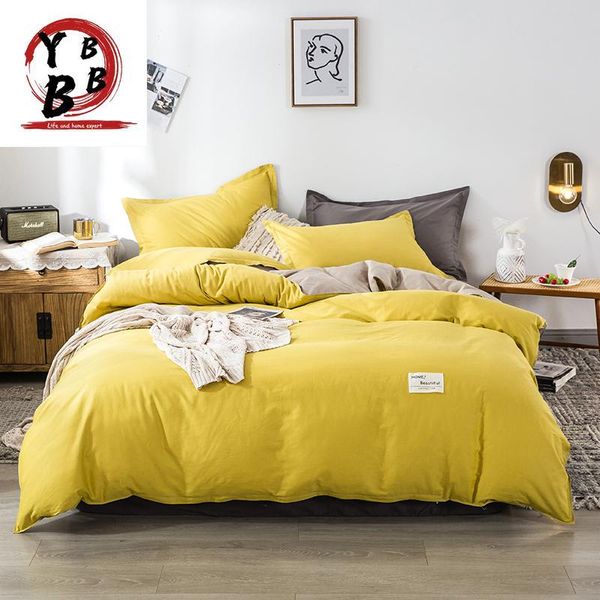 bedding sets solid color cotton twin full double duvet cover luxury fashion flat sheet pillow cases yellow bedclothes
bedding sets solid color cotton twin full double duvet cover luxury fashion flat sheet pillow cases yellow bedclothes