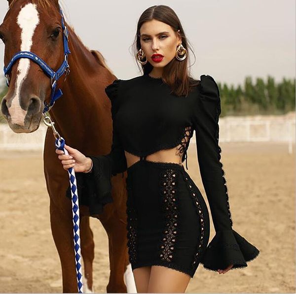 dresses 2021 women long sleeve hollow out black white mini bodycon bandage elegant celebrity evening runway party, Black;gray
dresses 2021 women long sleeve hollow out black white mini bodycon bandage elegant celebrity evening runway party, Black;gray