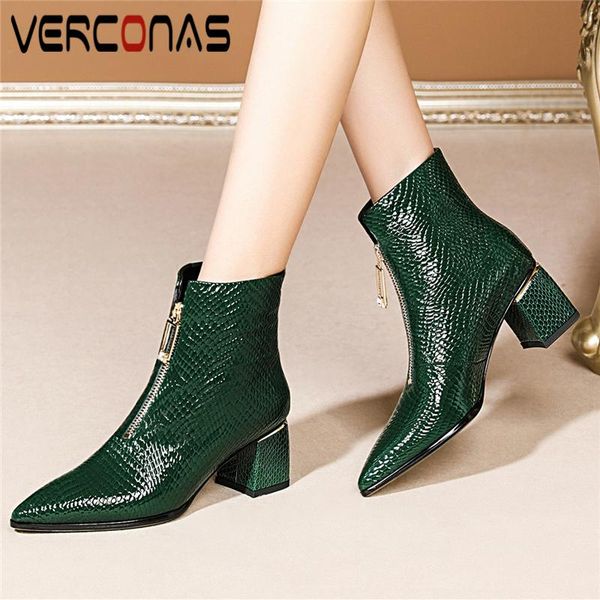 boots verconas fashion concise women ankle genuine leather shoes woman autumn winter high heels front zipper working short, Black
boots verconas fashion concise women ankle genuine leather shoes woman autumn winter high heels front zipper working short, Black
