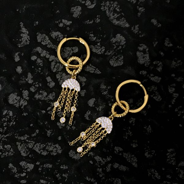 s925 sterling silver circle hoop jellyfish tassel earrings ocean paradise series earring personality fashion luxury jewelry monaco gift for, Golden;silver
s925 sterling silver circle hoop jellyfish tassel earrings ocean paradise series earring personality fashion luxury jewelry monaco gift for, Golden;silver