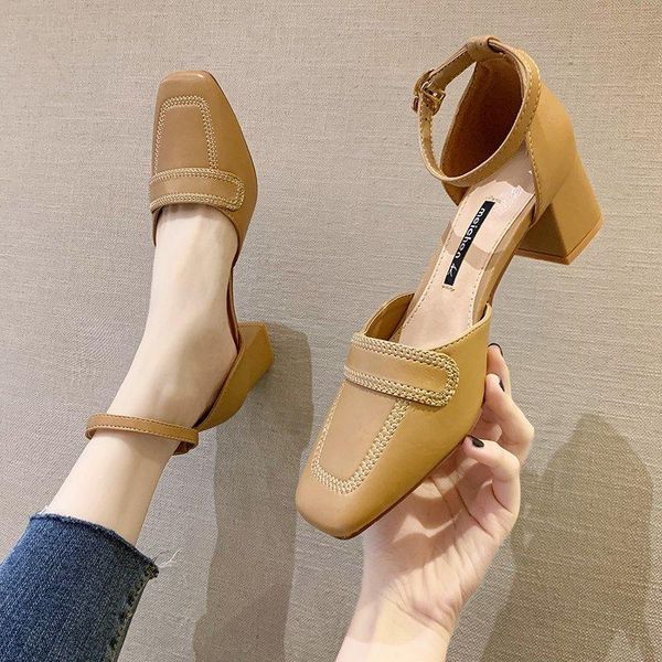 sandals buckle strap square toe block heels retro woman shoes high female chunky original high-heeled fashion beige comfort clos, Black
sandals buckle strap square toe block heels retro woman shoes high female chunky original high-heeled fashion beige comfort clos, Black