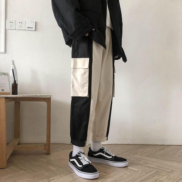 men's pants 2021 ins japanese pockets cargo men color patchwork casual jogger fashion tactical trousers tide harajuku streetwear s-3xl, Black
men's pants 2021 ins japanese pockets cargo men color patchwork casual jogger fashion tactical trousers tide harajuku streetwear s-3xl, Black