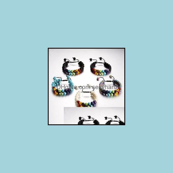 beaded, strands bracelets 7 chakra beads 8mm double layer row yoga natural stone adjustable bracelet jewelry gift drop delivery 2021, Black
beaded, strands bracelets 7 chakra beads 8mm double layer row yoga natural stone adjustable bracelet jewelry gift drop delivery 2021, Black