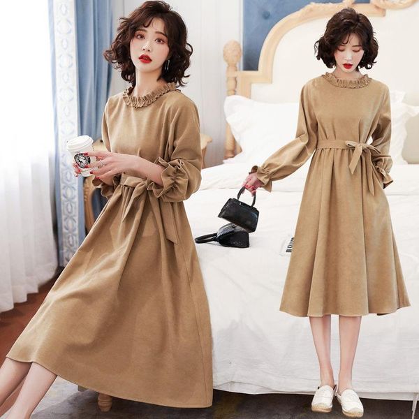 casual dresses autumn fashion lotus leaf collar temperament dress women's style long sleeve lace-up waist khaki female vestidos e150, Black;gray
casual dresses autumn fashion lotus leaf collar temperament dress women's style long sleeve lace-up waist khaki female vestidos e150, Black;gray
