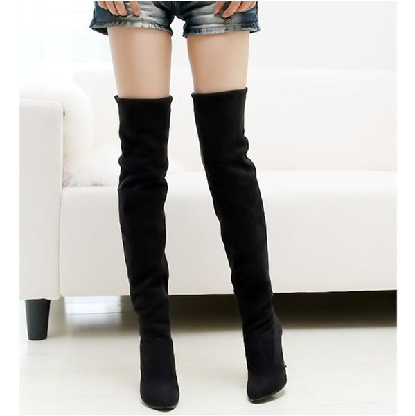 boots women high heels pointe shoes stiletto rubber pointy ladies over-the-knee lace-up basic pointed toe flock solid fabric sl, Black
boots women high heels pointe shoes stiletto rubber pointy ladies over-the-knee lace-up basic pointed toe flock solid fabric sl, Black