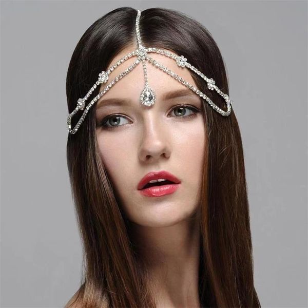 hair clips & barrettes boho bridal forehead chain rhinestone headbands jewelry for wedding crystal head dubai jewellery accessories, Golden;silver
hair clips & barrettes boho bridal forehead chain rhinestone headbands jewelry for wedding crystal head dubai jewellery accessories, Golden;silver