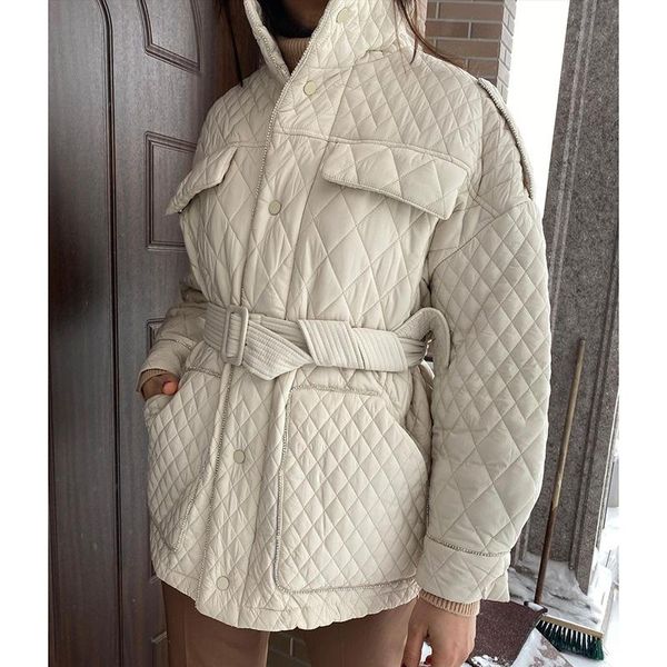 fashion stand collar argyle parkas women elegant tie belt long sleeve coats single breasted solid cotton jackets ladies women's down &, Black
fashion stand collar argyle parkas women elegant tie belt long sleeve coats single breasted solid cotton jackets ladies women's down &, Black