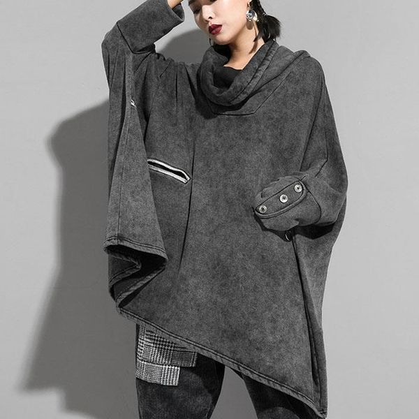 women's hoodies & sweatshirts korean style women winter gray plus size pullover sweatshirt pocket batwings sleeve loose cloak, Black
women's hoodies & sweatshirts korean style women winter gray plus size pullover sweatshirt pocket batwings sleeve loose cloak, Black