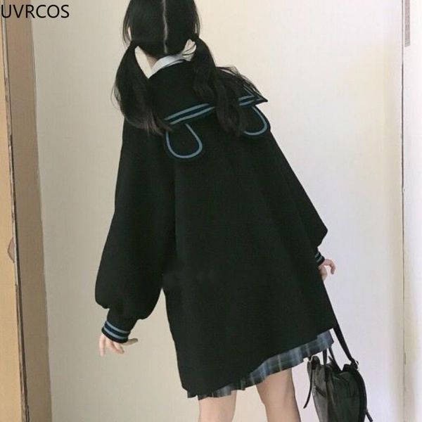 women's wool & blends winter sweet warm coat women japanese preppy style kawaii eared outwear jackets sailor collar lolita thick over, Black
women's wool & blends winter sweet warm coat women japanese preppy style kawaii eared outwear jackets sailor collar lolita thick over, Black
