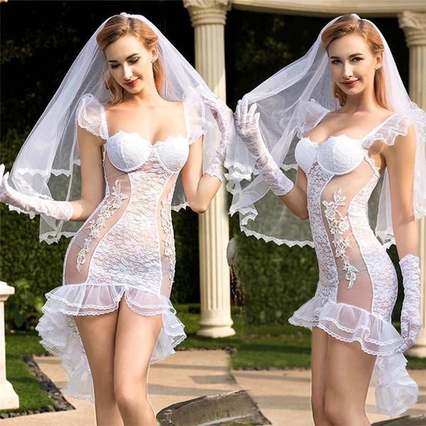 new womens wedding dress uniform cosplay lingerie set transparent lace apparel for underwear outfit, Black;white
new womens wedding dress uniform cosplay lingerie set transparent lace apparel for underwear outfit, Black;white