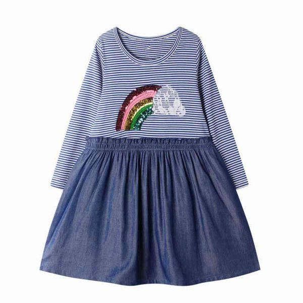 jumping meters breathable dress girls with striped sequin rainbow round neck cotton kids autumn long sleeve for blue dresses g1215, Red;yellow
jumping meters breathable dress girls with striped sequin rainbow round neck cotton kids autumn long sleeve for blue dresses g1215, Red;yellow