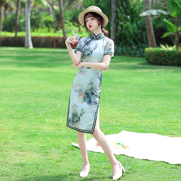 summer chinese style handmade button cheongsam womens flower printed satin qipao slim party dresses vestido size -3xl ethnic clothing, Red
summer chinese style handmade button cheongsam womens flower printed satin qipao slim party dresses vestido size -3xl ethnic clothing, Red