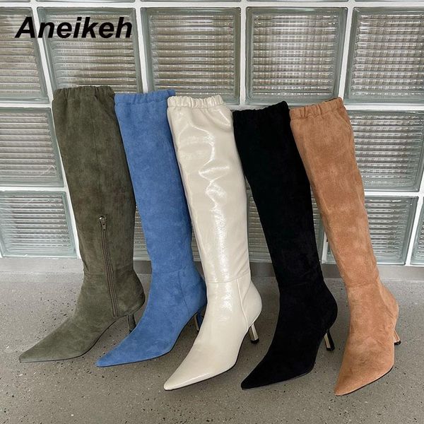 boots aneikeh ladies shoes slip-on 2021 fashion pleated women's winter thin heels flock&pu pointed toe knee-high sol, Black
boots aneikeh ladies shoes slip-on 2021 fashion pleated women's winter thin heels flock&pu pointed toe knee-high sol, Black