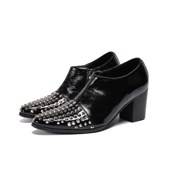 dress shoes spring autumn men ankle boots genuine leather pointed toe 8cm high heels casual winter oxford rivets, Black
dress shoes spring autumn men ankle boots genuine leather pointed toe 8cm high heels casual winter oxford rivets, Black
