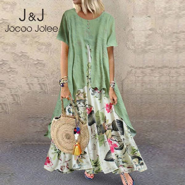 summer short sleeve floral print irregular long dress vintage fake two pieces maxi dress boho cotton and linen loose dress 210518, Black;gray
summer short sleeve floral print irregular long dress vintage fake two pieces maxi dress boho cotton and linen loose dress 210518, Black;gray