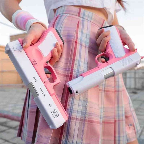 new pink girl heart shell throwing glock m1911 pistol manual firing soft bullet simulation toy gun 
new pink girl heart shell throwing glock m1911 pistol manual firing soft bullet simulation toy gun