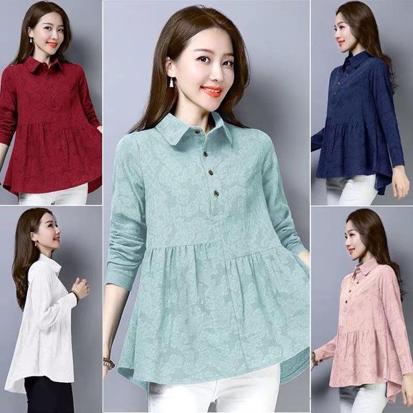 women's blouses & shirts women blouse autumn crew neck long-sleeved loose large size shirt blusas ropa de mujer, White
women's blouses & shirts women blouse autumn crew neck long-sleeved loose large size shirt blusas ropa de mujer, White
