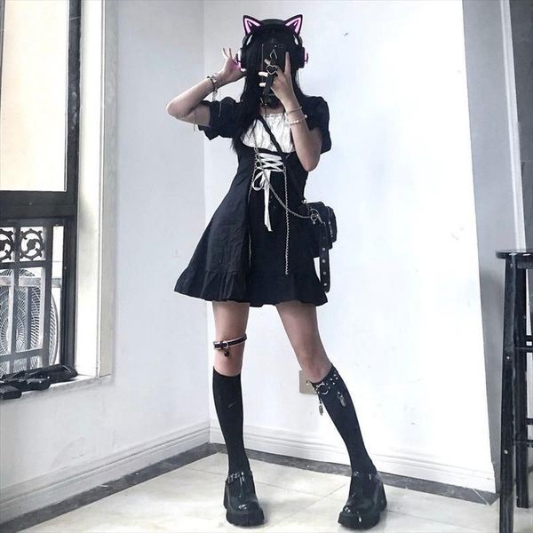 goth maid kawaii gothic milkmaid women dresses lolita outfit cosplay costumes e girl puff sleeve bandage mall emo, Black;gray
goth maid kawaii gothic milkmaid women dresses lolita outfit cosplay costumes e girl puff sleeve bandage mall emo, Black;gray