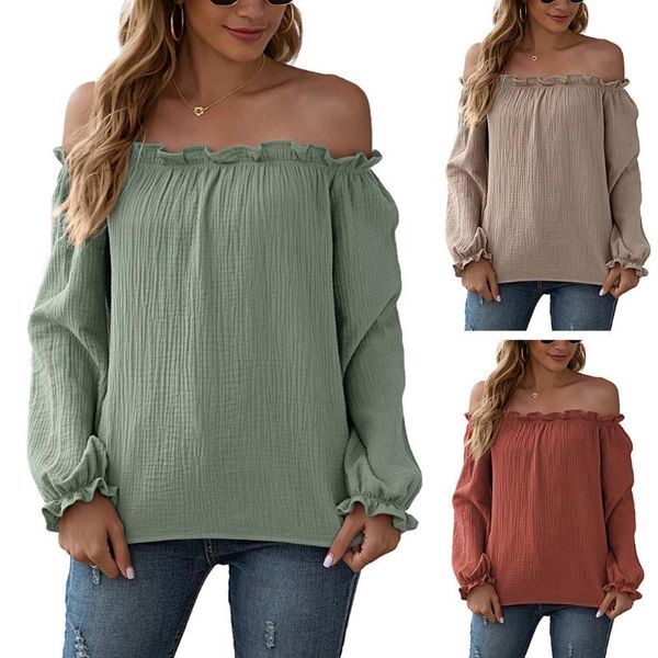 women's t-shirt women autumn off shoulder 2021 lady long sleeve tunic female casual travel solid color loose pullover shirt, White
women's t-shirt women autumn off shoulder 2021 lady long sleeve tunic female casual travel solid color loose pullover shirt, White