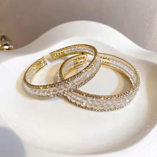 bangle south korean white crystal beaded opening exaggerated net celebrity niche design fashion temperament full diamond bracelet, Black
bangle south korean white crystal beaded opening exaggerated net celebrity niche design fashion temperament full diamond bracelet, Black