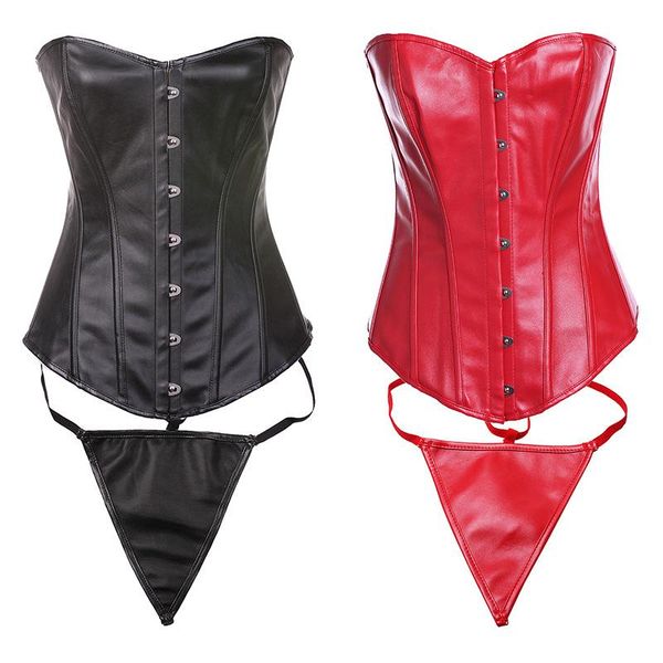 bustiers & corsets plus size faux leather underbust corset women v neck bustier waist cincher body shaper with thong, Black;white
bustiers & corsets plus size faux leather underbust corset women v neck bustier waist cincher body shaper with thong, Black;white