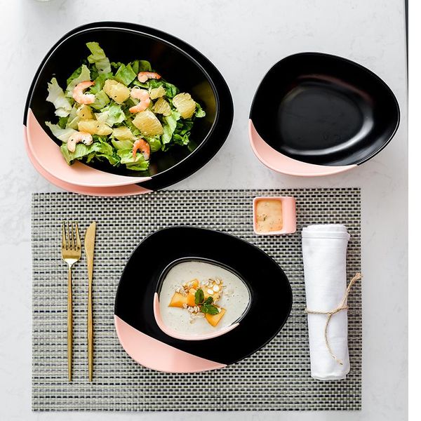 creative cute pink black ceramic bowl fruit salad plate el service tray table decoration kitchen storage supplies bowls
creative cute pink black ceramic bowl fruit salad plate el service tray table decoration kitchen storage supplies bowls