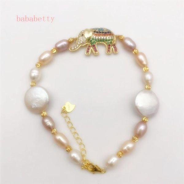 natural freshwater irregular rice shape 5-6mm white pink purple multicolor bracelet inlay elephant tibetan silver clasp link, chain, Black
natural freshwater irregular rice shape 5-6mm white pink purple multicolor bracelet inlay elephant tibetan silver clasp link, chain, Black