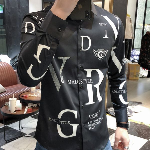 men's casual shirts camisa masculina com letras grandes, camisa casual trabalho para homens, roupa rua social e boate, j77z, White;black
men's casual shirts camisa masculina com letras grandes, camisa casual trabalho para homens, roupa rua social e boate, j77z, White;black