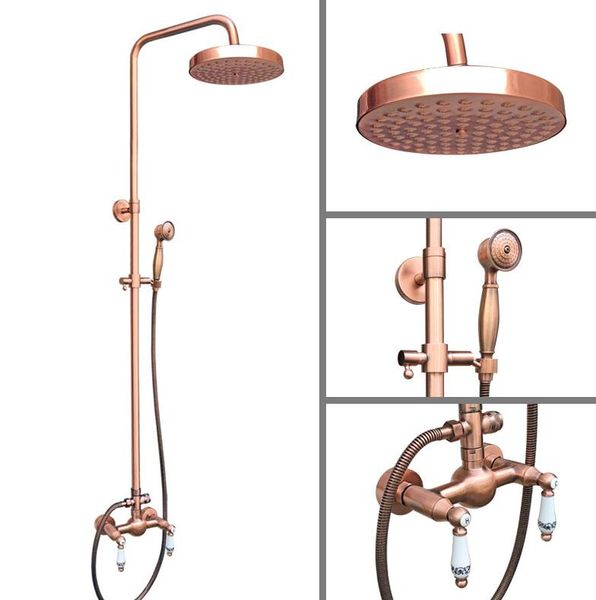 antique red copper brass dual ceramic handles bathroom 8" round rain shower head faucet set bath mixer tap wall mounted mrg552 sets
antique red copper brass dual ceramic handles bathroom 8" round rain shower head faucet set bath mixer tap wall mounted mrg552 sets