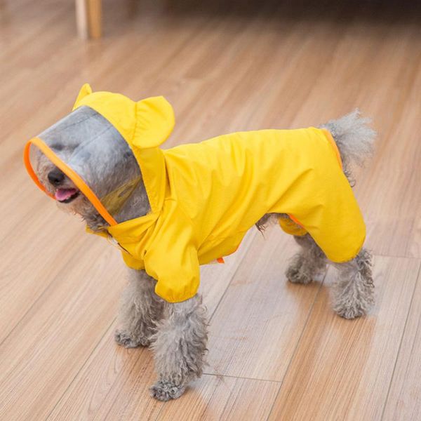 adorable pet rain coat fashionable rainwear hooded waterproof clothes for dog puppy (yellow size) apparel 
adorable pet rain coat fashionable rainwear hooded waterproof clothes for dog puppy (yellow size) apparel
