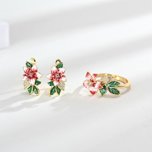 earrings & necklace trendy multi-size zircon color enamel princess cut crystal flower ring for women wedding party jewelry set, Silver
earrings & necklace trendy multi-size zircon color enamel princess cut crystal flower ring for women wedding party jewelry set, Silver