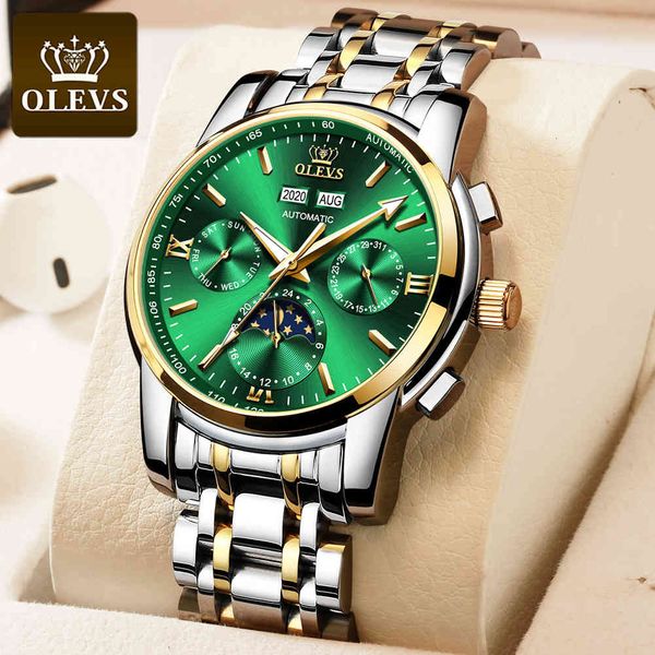 olevs automatic watches men moon phase luxury mechanical waterproof sports rvs fashion business, Slivery;brown
olevs automatic watches men moon phase luxury mechanical waterproof sports rvs fashion business, Slivery;brown