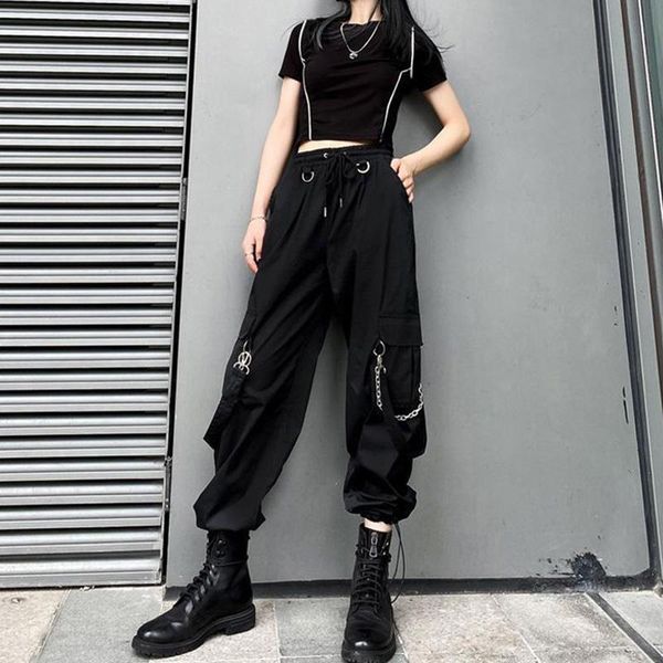women's pants & capris harajuku straps woman plus size clothing for women summer baggy tactical trouser both side pendant metal chain a, Black;white
women's pants & capris harajuku straps woman plus size clothing for women summer baggy tactical trouser both side pendant metal chain a, Black;white