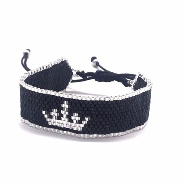 charm bracelets braided bracelet crown pattern black and white classic color miyuki rice beads hand-woven jewelry, Golden;silver
charm bracelets braided bracelet crown pattern black and white classic color miyuki rice beads hand-woven jewelry, Golden;silver
