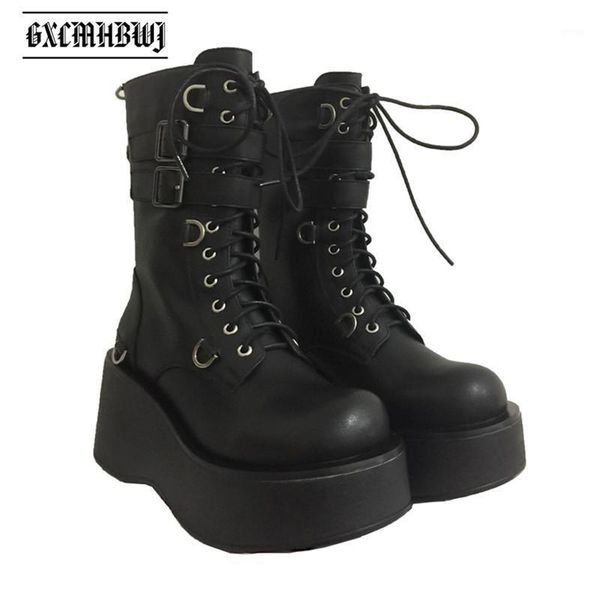 boots gxcmhbwj punk goth round toe wedges women ankle vintage genuine leather lace up thick bottom high heels motorcycle1, Black
boots gxcmhbwj punk goth round toe wedges women ankle vintage genuine leather lace up thick bottom high heels motorcycle1, Black