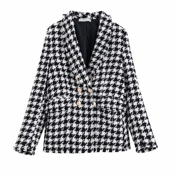 women's jackets quality women high fashion 2021 autumn winter designer double breasted plaid tweed wool coat jacket, Black;brown
women's jackets quality women high fashion 2021 autumn winter designer double breasted plaid tweed wool coat jacket, Black;brown