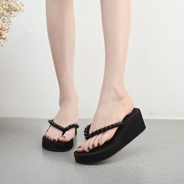slippers women flip flops summer casual fashion sweet beach sandals wedges pearl chunky platform non-slip, Black
slippers women flip flops summer casual fashion sweet beach sandals wedges pearl chunky platform non-slip, Black