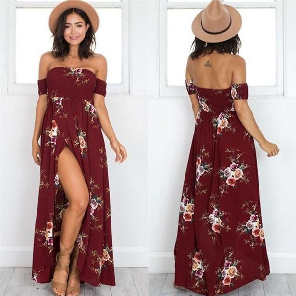 casual dresses women boho off shoulder long floral printed maxi dress summer beach vintage chiffon strapless vestidos female, Black;gray
casual dresses women boho off shoulder long floral printed maxi dress summer beach vintage chiffon strapless vestidos female, Black;gray