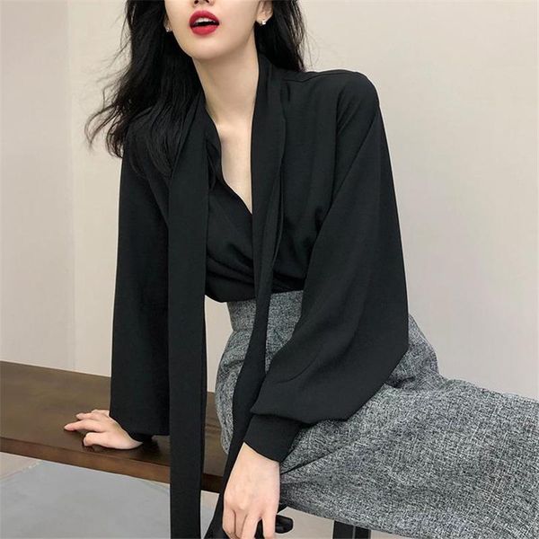 women's blouses & shirts shirt female design spring 2021 style korean fashion black chiffon long sleeve women puff, White
women's blouses & shirts shirt female design spring 2021 style korean fashion black chiffon long sleeve women puff, White