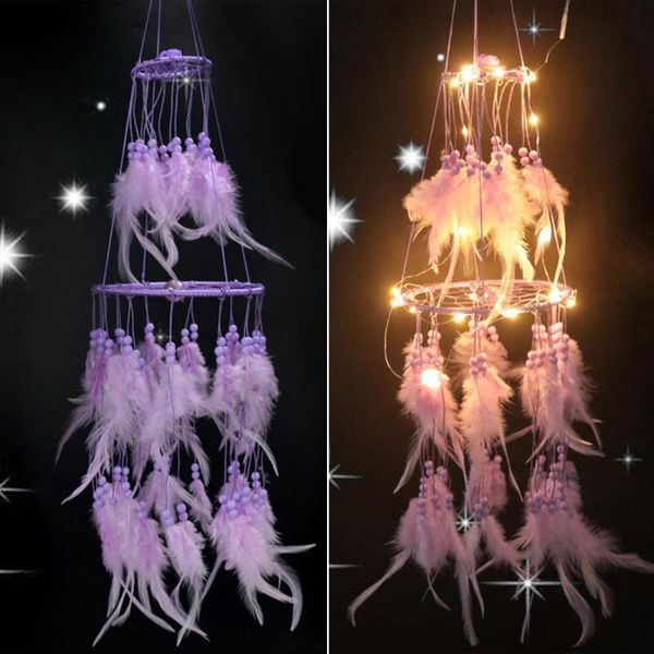 double-deck handmade romantic wind chimes dreamcatcher dromenvanger gift bedside wall hanging ornament night light decorative objects & figu
double-deck handmade romantic wind chimes dreamcatcher dromenvanger gift bedside wall hanging ornament night light decorative objects & figu