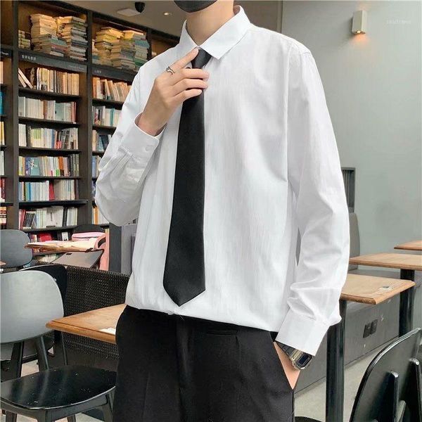 men's casual shirts long sleeve shirt loose bottoming four seasons multi-color trendy male clothing business solid lapel with tie, White;black
men's casual shirts long sleeve shirt loose bottoming four seasons multi-color trendy male clothing business solid lapel with tie, White;black