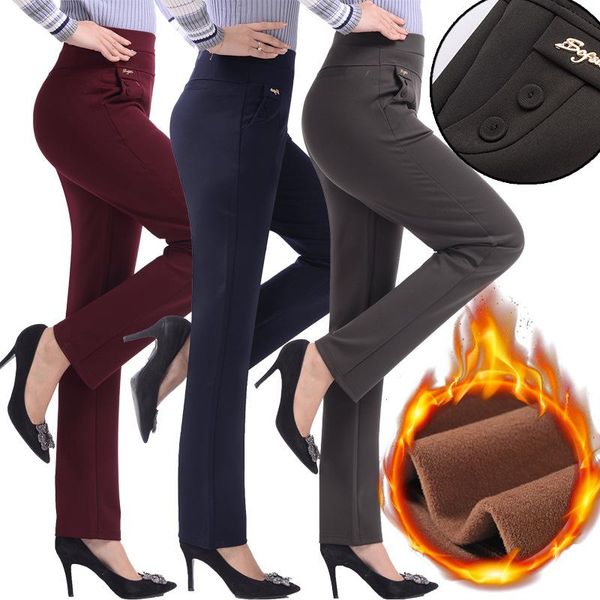 women's pants & capris winter warm velvet thick casual trousers women high waist elastic middle aged female mother stretch straight plu, Black;white
women's pants & capris winter warm velvet thick casual trousers women high waist elastic middle aged female mother stretch straight plu, Black;white