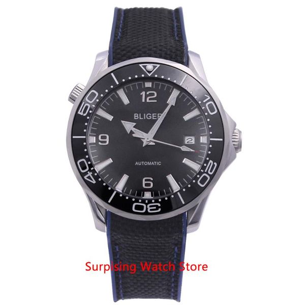 wristwatches bliger 40mm automatic mechanical watch men sapphire luminous waterproof rubber strap calendar wristwatch, Slivery;brown
wristwatches bliger 40mm automatic mechanical watch men sapphire luminous waterproof rubber strap calendar wristwatch, Slivery;brown