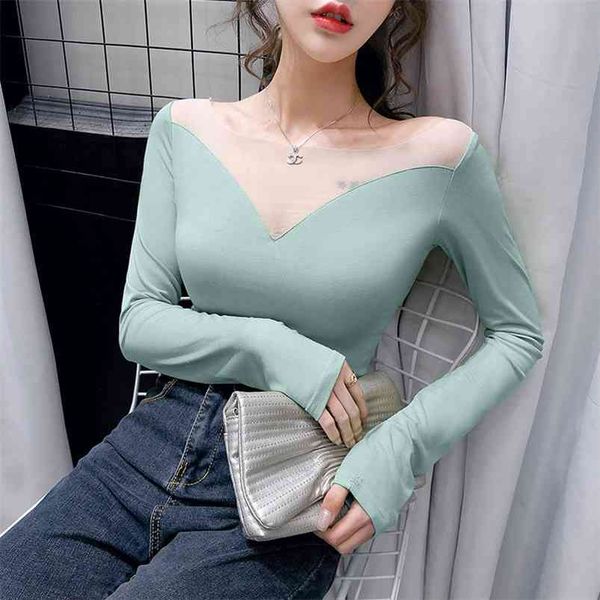 spring autumn women's one-neck off-the-shoulder korean tight-fitting mesh bottoming long-sleeved s gx221 210507, White
spring autumn women's one-neck off-the-shoulder korean tight-fitting mesh bottoming long-sleeved s gx221 210507, White