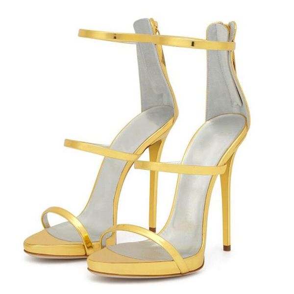 fashion three front strappy women sandal patent leather zipper open toe party shoes cover heel high women's sandals, Black
fashion three front strappy women sandal patent leather zipper open toe party shoes cover heel high women's sandals, Black