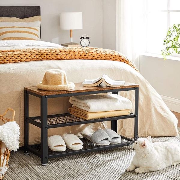 hooks & rails shoe bench 3 tier long storage shelves rustic brown and black rack 28.7 inches j8
hooks & rails shoe bench 3 tier long storage shelves rustic brown and black rack 28.7 inches j8