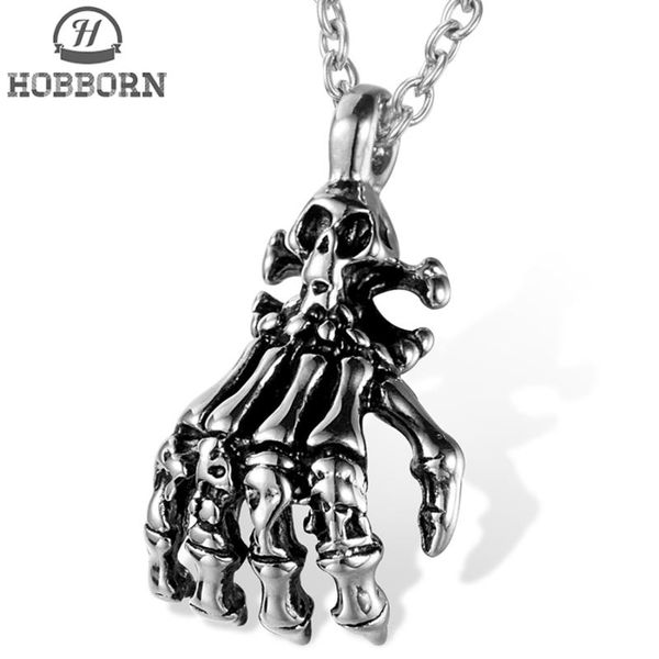 pendant necklaces hobborn punk skeleton hand for men women 316l stainless steel hyperbole skull hiphop necklace pendents jewelry, Silver
pendant necklaces hobborn punk skeleton hand for men women 316l stainless steel hyperbole skull hiphop necklace pendents jewelry, Silver