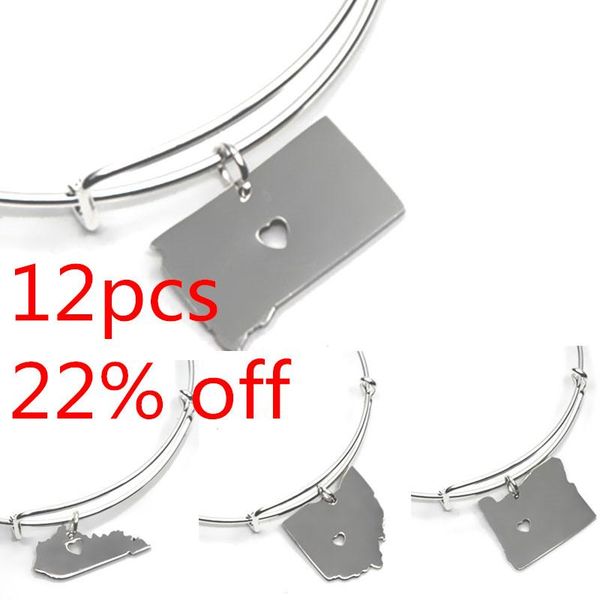 state map bracelet silver tone california mhigan maryland montana vermont oregon ohio massachusetts kansas colorado bangle, Black
state map bracelet silver tone california mhigan maryland montana vermont oregon ohio massachusetts kansas colorado bangle, Black