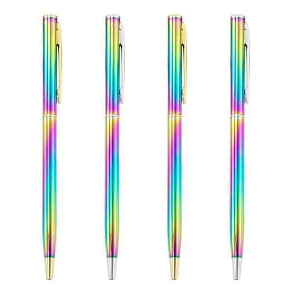 rainbow color slim metallic retractable ballpoint pens with black ink smooth writing office school supplies medium point 1 mm, Blue;orange
rainbow color slim metallic retractable ballpoint pens with black ink smooth writing office school supplies medium point 1 mm, Blue;orange